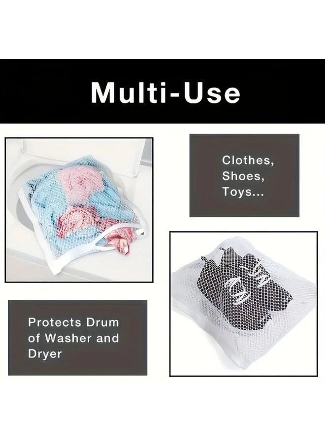 White Laundry Bag With Elastic Strap Durable Fabric 15 5x15 5 Inches For Shoes Clothing Home Organization - Image 5